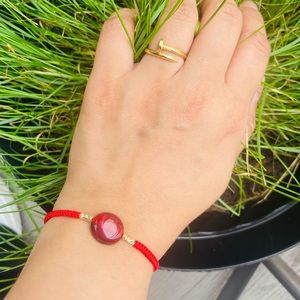 18K Solid Gold with gemstone bracelet